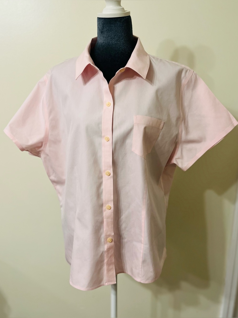 Westbound Light Pink Short Sleeve Button-Up Shirt Size XL